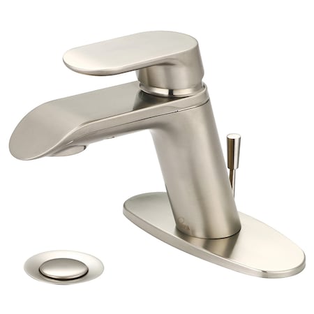 Olympia Faucets Single Handle Bathroom Faucet, Compression Hose, Centerset, Nckl, Number of Holes: 1 or 3 L-6032-WD-BN